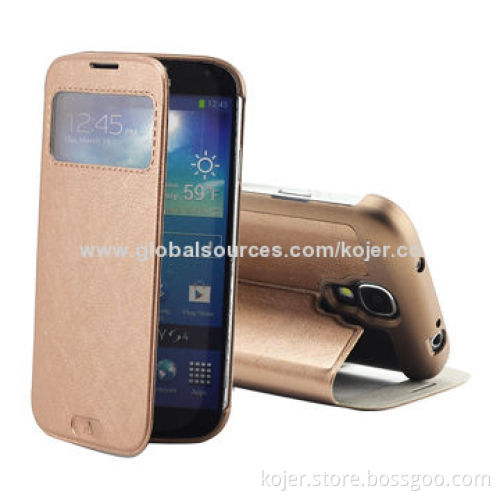 Hot-standing Leather Flip Phone Cases for Samsung Galaxy S4 i9500, OEM Orders Welcomed